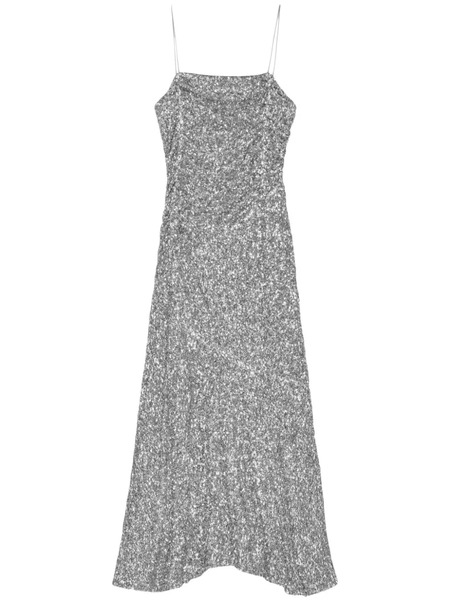 Ganni Sequin-embellished Maxi Dress - Silver 