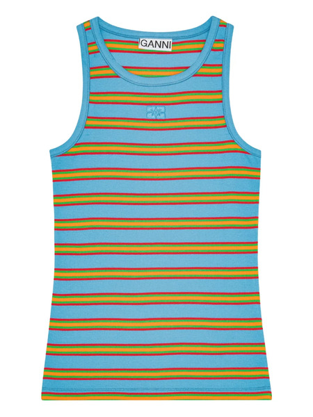  Ganni Striped Sleeveless Top - Blue 