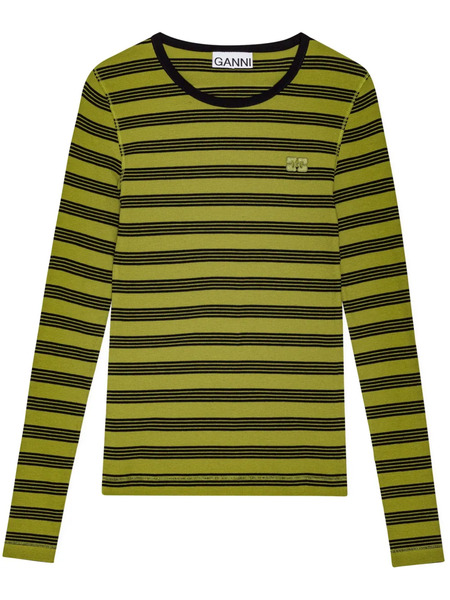  Ganni Striped T-shirt - Green 