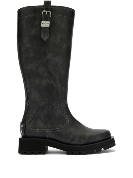  Ganni Studs Knee-high Boots - Grey 
