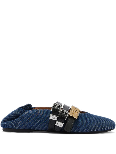  Ganni Sue Denim-effect Ballet Flat - Blue 