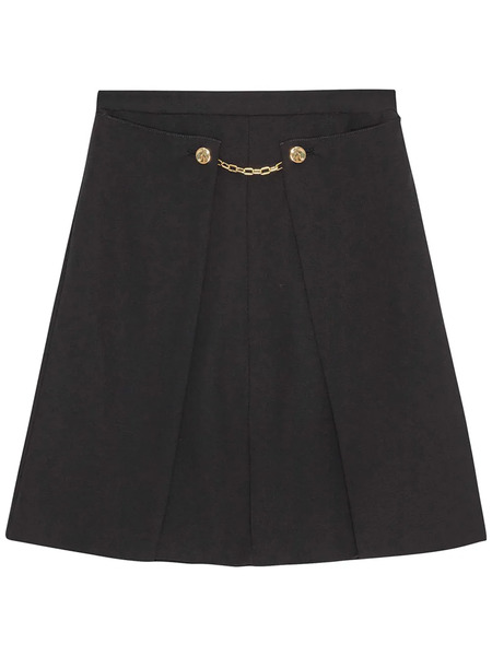  Ganni Tailored Twill Midi Skirt - Black 