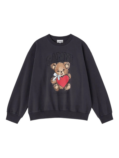  Ganni Teddy-print Sweatshirt - Grey 