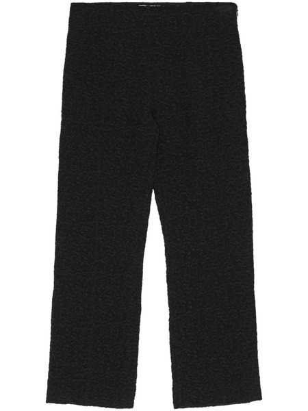  Ganni Textured Cropped Trousers - Black 