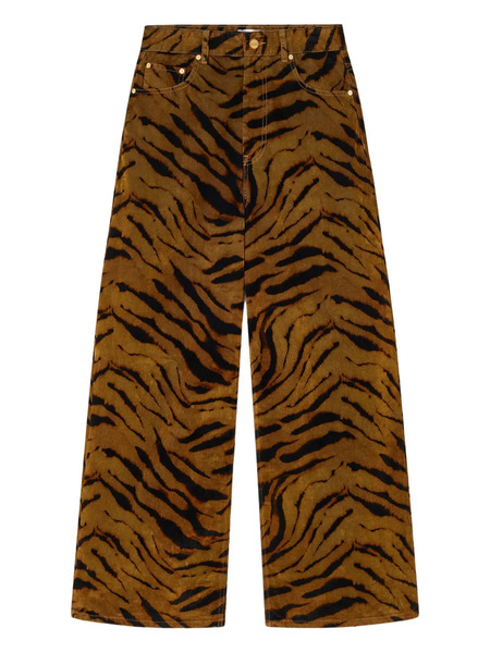  Ganni Tiger-stripe Jeans - Brown 