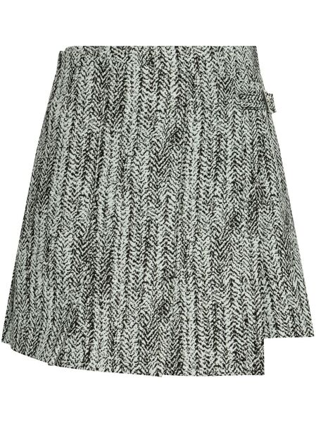  Ganni Tweed Wrap Mini Skirt - Grey 