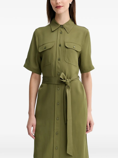  Gant Belted Shirt Dress - Green 