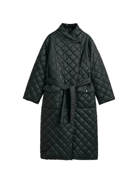  Gant Quilted Belted Coat - Black 