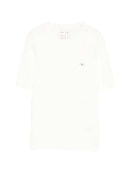  Gant Ribbed Short-sleeve T-shirt - White 