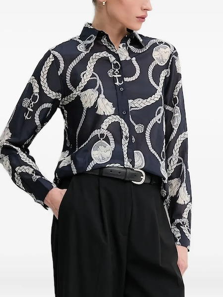  Gant Rope-print Long-sleeve Shirt - Blue 