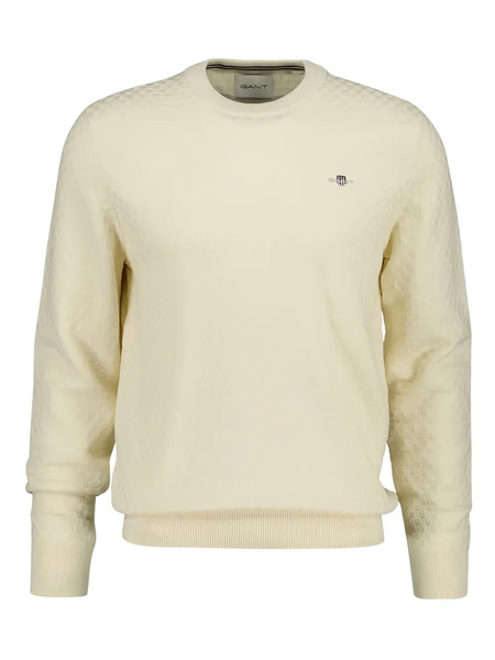  Gant Textured Crew-neck Sweater - Neutrals 
