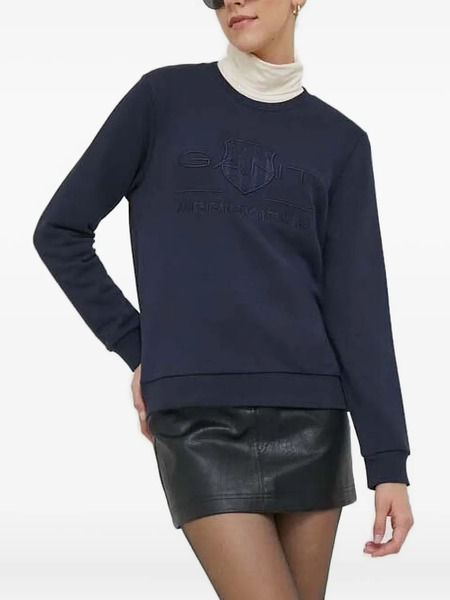  Gant Tonal Archive Shield Logo-embroidered Sweatshirt - Blue 