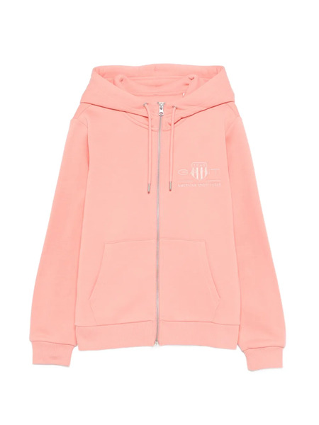  Gant Tonal Shield Hooded Zip-up Cardigan - Pink 