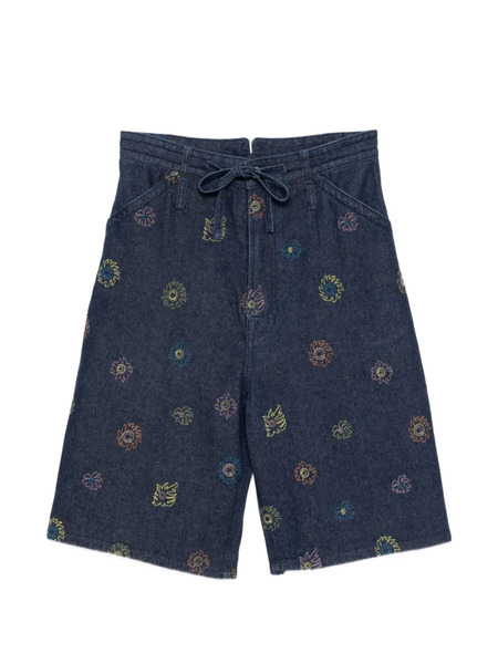  Garçon By Garçon Floral Denim Shorts - Blue 