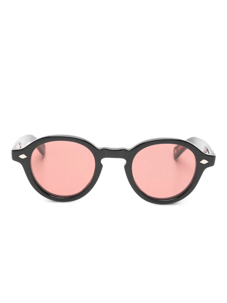  Garrett Leight Bibok Flipper Round-frane Sunglasses - Black 