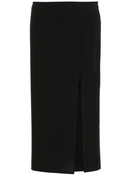  Gauchère Side-slit Wool Skirt - Black 