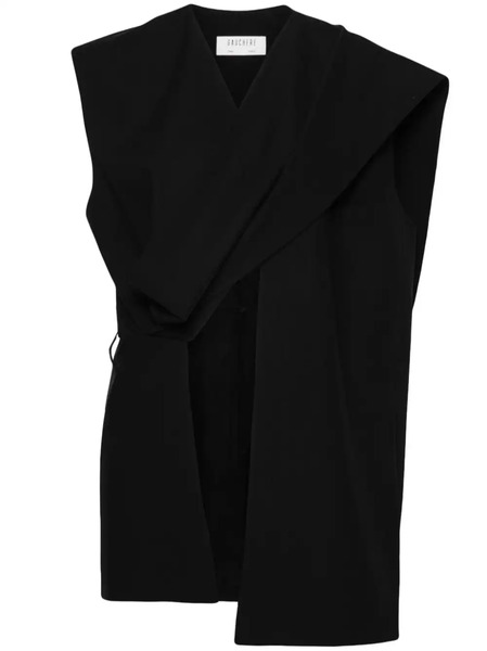 Gauchère Wool Belted Vest - Black 