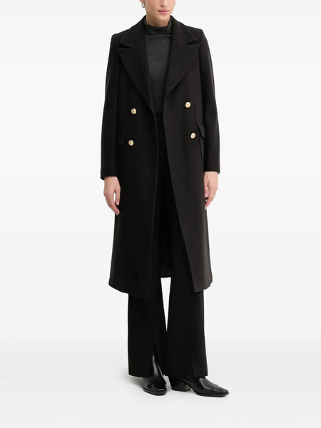  Gaudi Button-up Double-breasted Coat - Black 