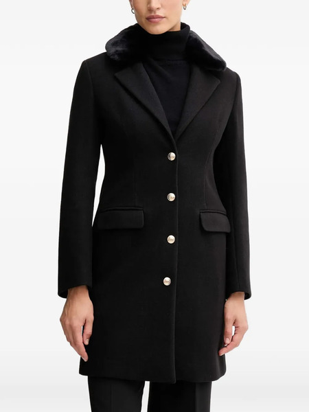  Gaudi Faux Fur Single-breasted Coat - Black 