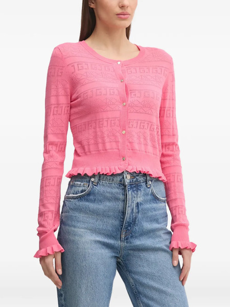  Gaudi Ruffled Patterned Cardigan - Pink 