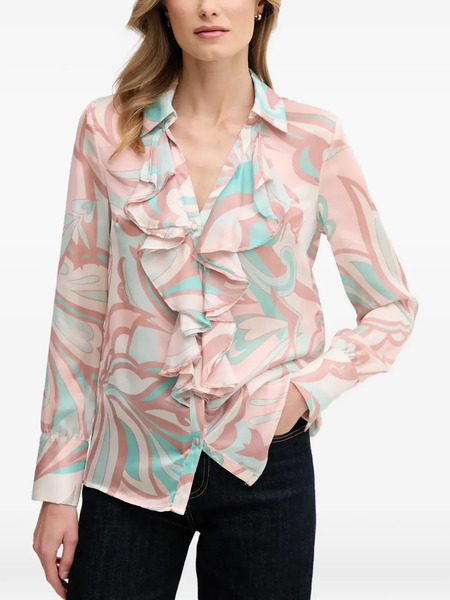  Gaudi Ruffled Patterned Shirt - Pink 