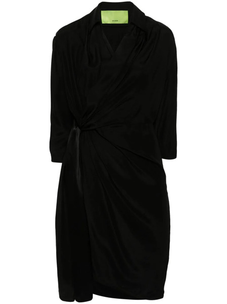  Gauge81 Miya Silk Wrap Dress - Black 