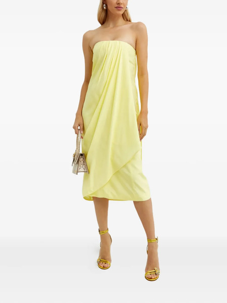  Gauge81 Onna Draped Midi Dress - Yellow 