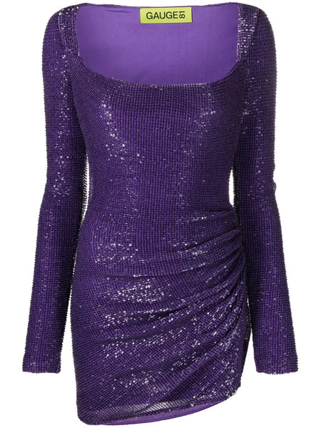  Gauge81 Sequin-embellished Long-sleeve Minidress - Purple 