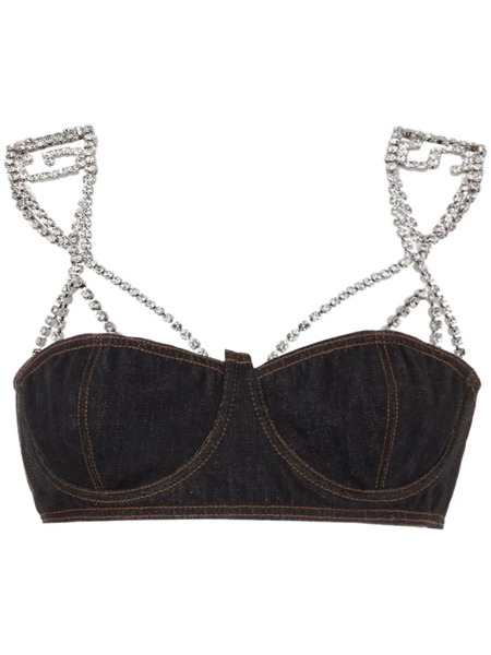  Gcds Chocker Denim Bra - Black 