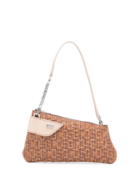  Gcds Comma Notte Raffia Shoulder Bag - Brown 
