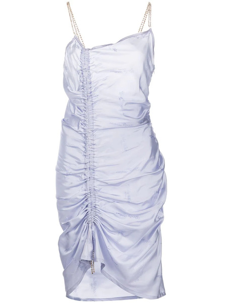  Gcds Crystal-strap Ruched Dress - Purple 
