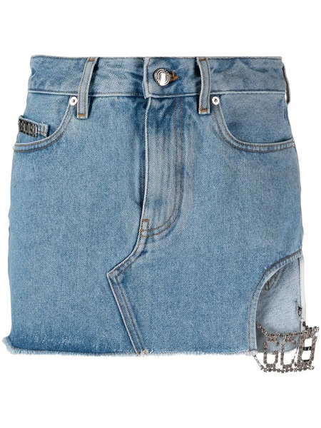  Gcds Cut-out Denim Skirt - Blue 