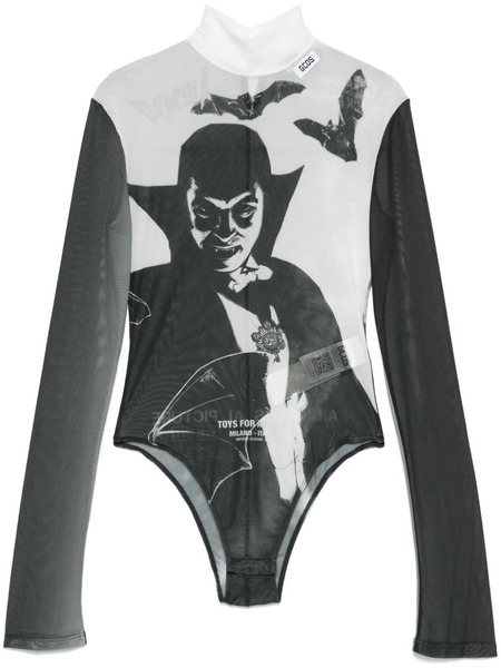  Gcds Graphic-print Bodysuit - Black 