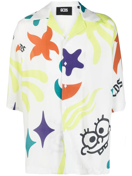  Gcds Graphic-print Short-sleeve Shirt - White 