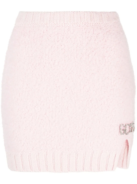  Gcds Hairy Logo-plaque Miniskirt - Pink 