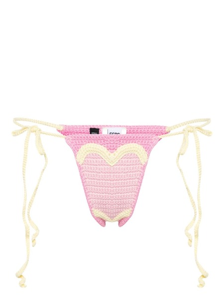  Gcds Heart Crochet-knit Bikini Bottoms - Pink 