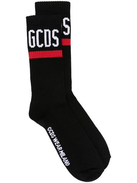  Gcds Intarsia-logo Crew Socks - Black 