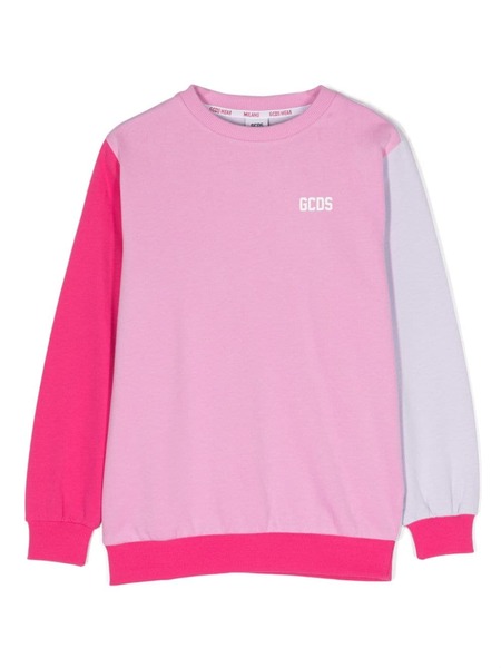  Gcds Kids Colour-block Cotton Sweatshirt - Pink 