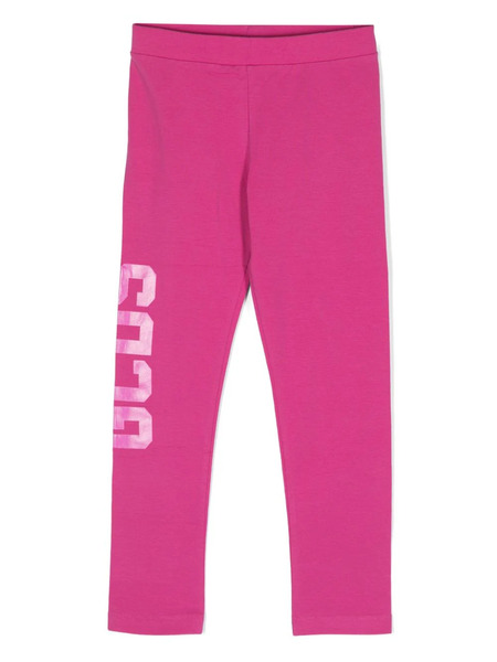  Gcds Kids Logo-print Stretch-cotton Leggings - Pink 