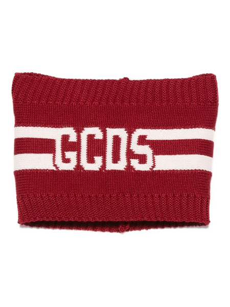  Gcds Kids Logo-stripe Knitted Scarf - Red 