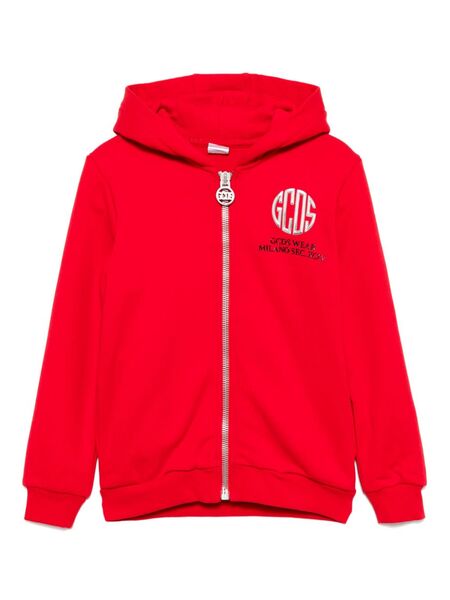  Gcds Kids Zipped Hoodie - Red 