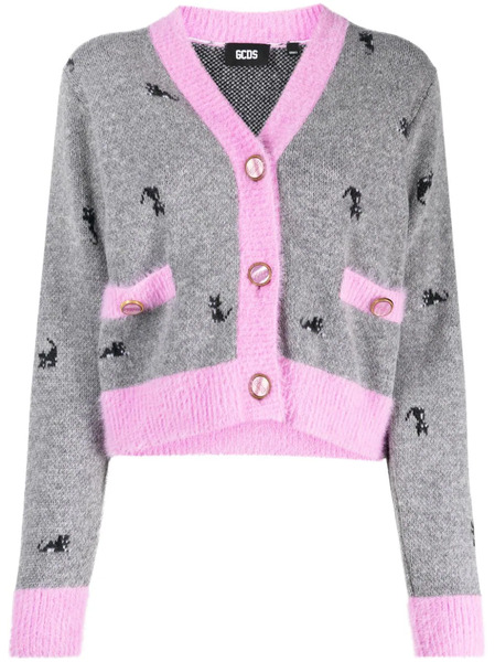  Gcds Kittho Wool-blend Cardigan - Grey 