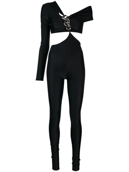  Gcds Logo-chain One-shoulder Jumpsuit - Black 