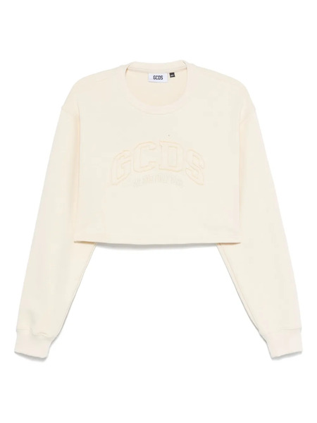  Gcds Logo Cropped Sweatshirt - Neutrals 