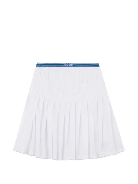  Gcds Logo-detail Pleated Mini Skirt - White 