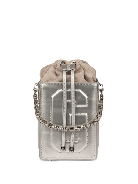  Gcds Logo-embossed Shoulder Bag - Silver 