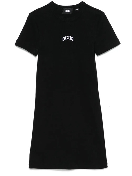  Gcds Logo-embroidered Mini Dress - Black 