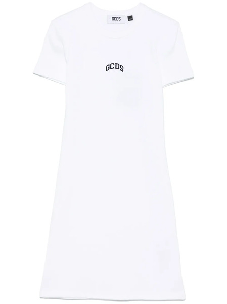  Gcds Logo-embroidered Mini Dress - White 