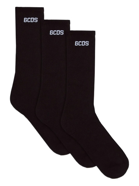  Gcds Logo-jacquard Socks (pack Of Three) - Black 