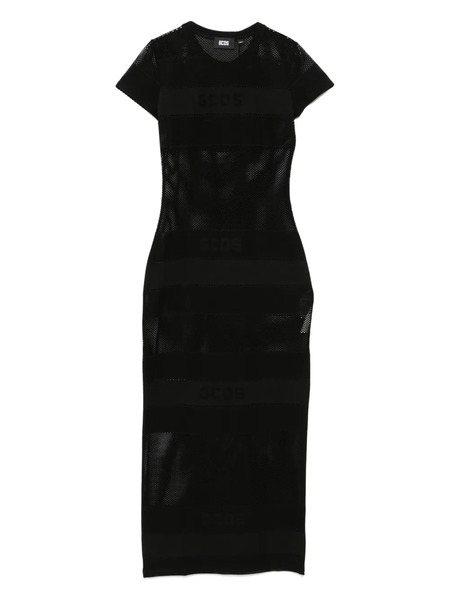  Gcds Logo Net Maxi Dress - Black 